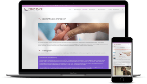 Websitehosting en webontwerp podotherapie noord Holland