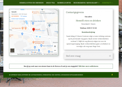Webdesign en hosting voor Hemels eten en drinken in Hoorn
